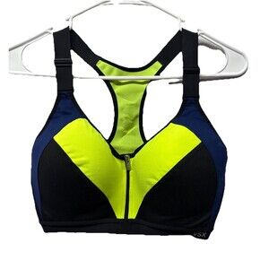 VSX Victoria's Secret Sport Size 32DD Sports Bra Zip Front Racerback Padded EUC